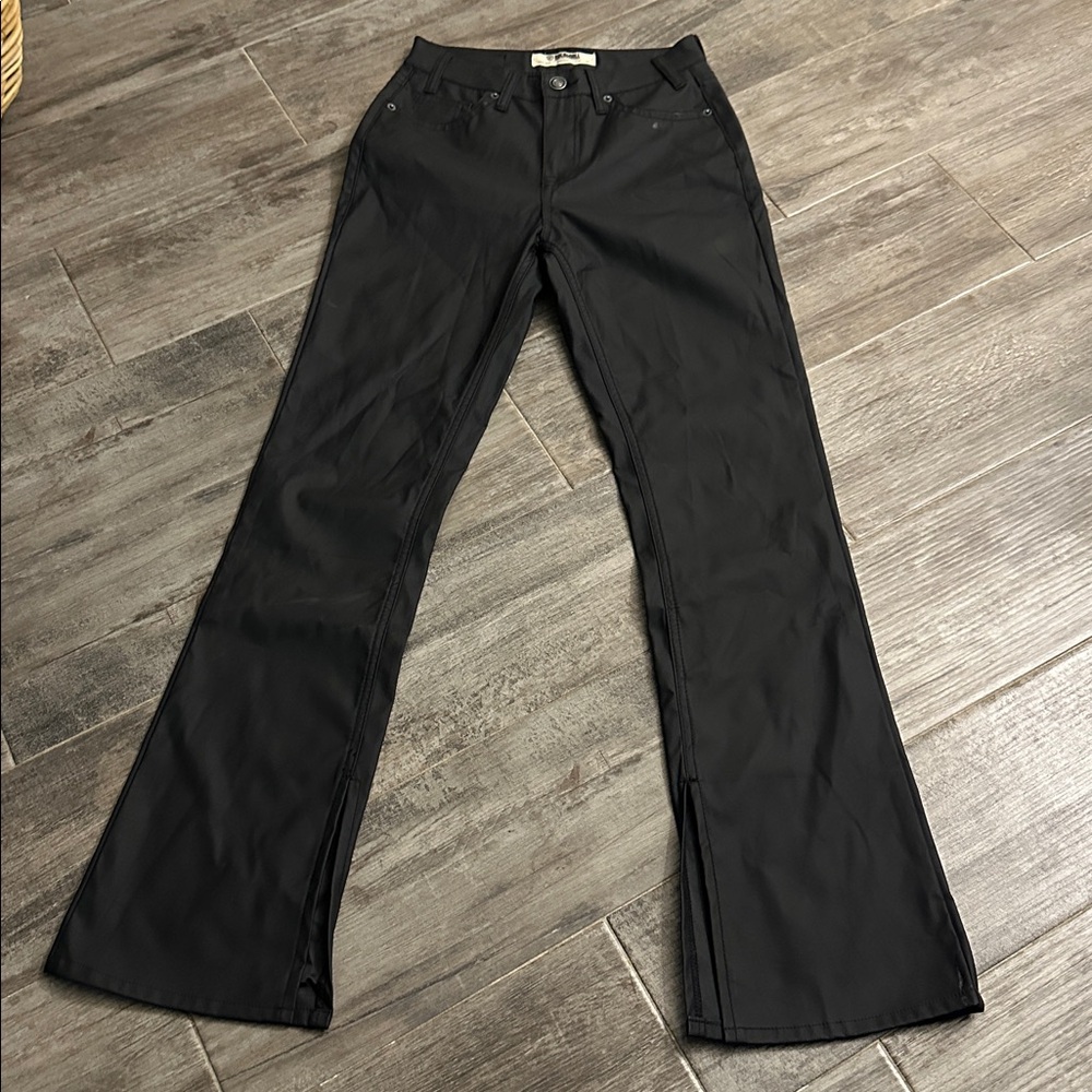 Rock & Roll Denim High Rise Bootcut Faux Leather Pants sz 27